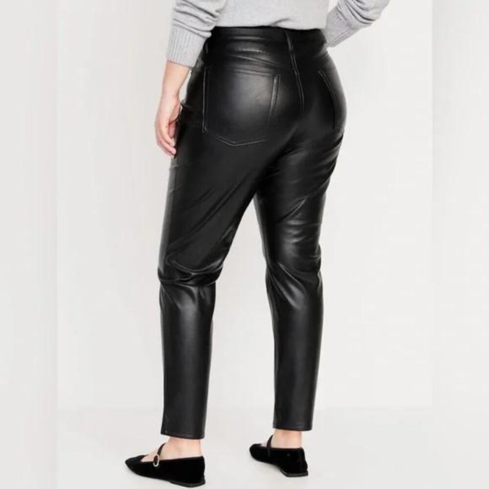NWT Old Navy High-Waisted OG Straight Faux-Leather Ankle Pants - Picture 6 of 8
